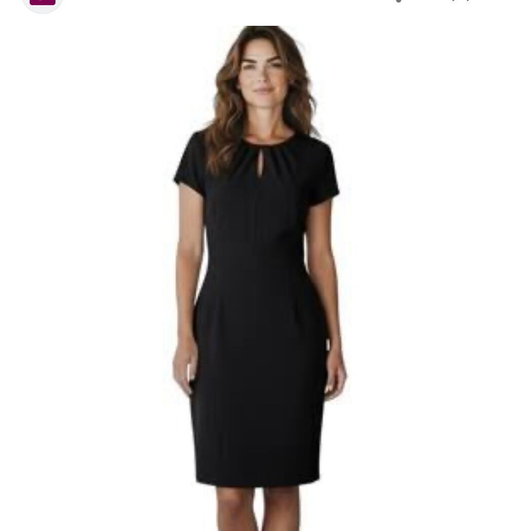 Banana Republic Short Sleeve Black Sheath Dress Size 6P